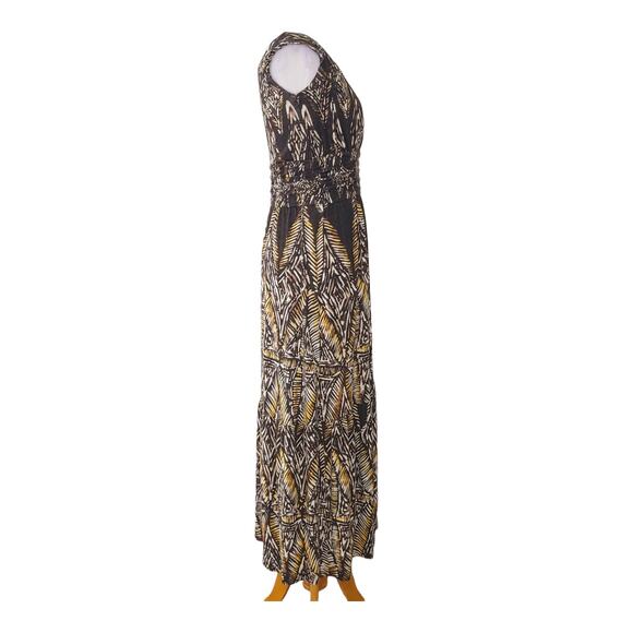 Nic + Zoe Maxi Dress Surplice Sleeveless Brown Plant Stretch Women XS - Picture 2 of 12